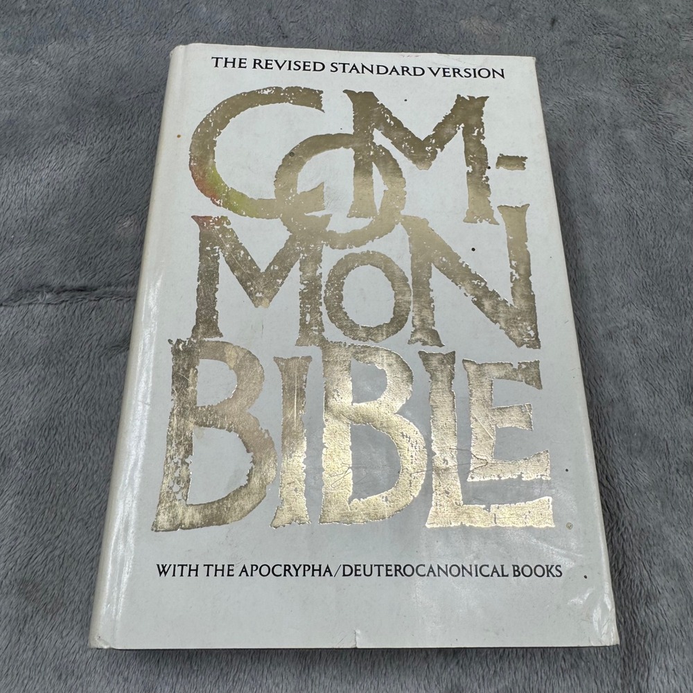 Collins Common Bible RSV 1973 Hardcover Cream Gold Ecumenical Apocrypha Good